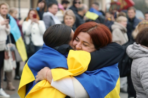 Relief in Ukraine's Kherson after Russian occupation