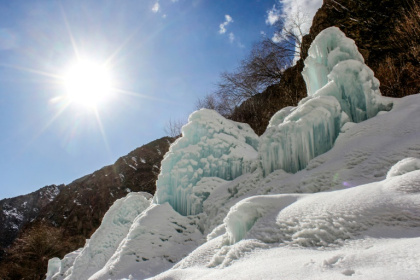 The ice forms in the shape of cones that resemble Buddhist stupas, and act as a storage system -- steadily melting throughout spring when temperatures rise