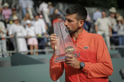 Novak Djokovic brought up a century of ATP titles with his win in Geneva on Saturday - VALENTIN FLAURAUD (AFP)