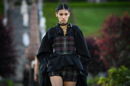 Harris Tweed has become a regular sight on the catwalk - ANDY BUCHANAN (AFP)