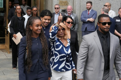 Janice Combs, mother of Sean 'Diddy' Combs, gestures after the jury reached a verdict in his sex trafficking trial - TIMOTHY A. CLARY (AFP)