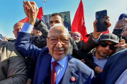Ennahdha leader Rached Ghannouchi has racked up several prison terms since the president's 2021 crackdown - FETHI BELAID (AFP)