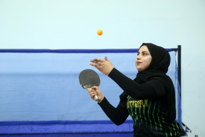 An Iraqi team of table tennis Paralympic hopefuls has been practising in a local community centre with broken tables and patchy electricity - Hayder INDHAR (AFP)