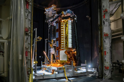 This NASA image obtained on July 29, 2025 shows part of the NASA-ISRO Synthetic Aperture Radar (NISAR) satellite, which was designed to track subtle changes in Earth's land and ice surfaces - - (AFP)