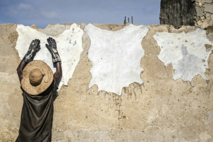 At the Majema traditional tannery in Kano, all the work is done by hand - OLYMPIA DE MAISMONT (AFP)