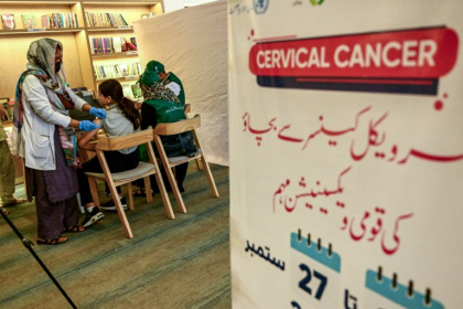 Misinformation and conspiracy theories plagued the first rollout of a vaccine to protect Pakistani girls against cervical cancer - Rizwan TABASSUM (AFP)