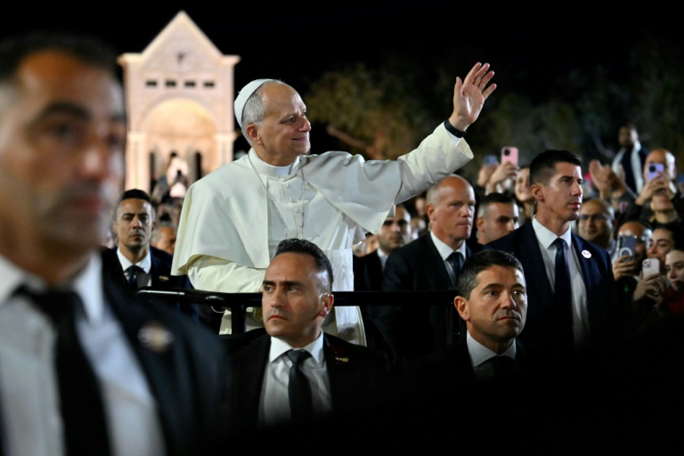 Pope Leo holds Beirut mass and visits site of port blast