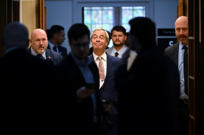 Reform UK leader Nigel Farage attends a party press conference a day after the Labour government announced sweeping changes to the UK's asylum system in a bid to stem numbers of irregular migrants and curb a rise in far-right support - Justin TALLIS (AFP)