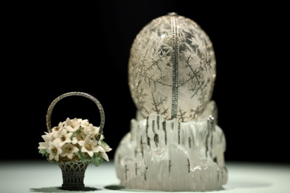The egg was commissioned by Russia's Tsar Nicholas II for his mother in 1913 - HENRY NICHOLLS (AFP)