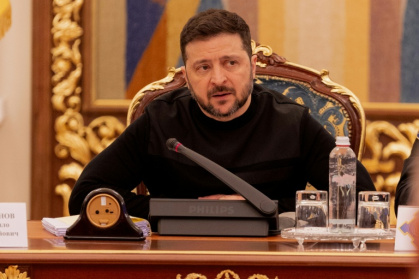 Ukrainian President Volodymyr Zelensky called the strike -- using cruise missiles -- 'a completely justified response' to Russia's attacks - Tetiana DZHAFAROVA (AFP)