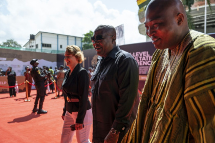 Ghana's President John Dramani Mahama (C) hosted other leaders from around Africa and the Caribbean for a landmark conference on reparations for slavery - CLAUDIA LACAVE (AFP)
