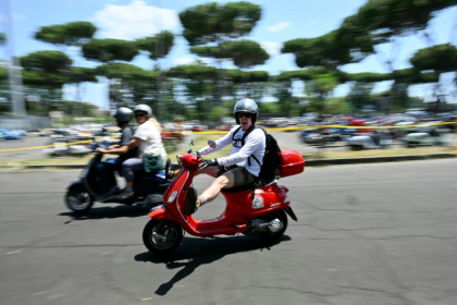 Featuring in cinema classics like “Roman Holiday” and “La Dolce Vita”, the Vespa has a long association with the Eternal City - Alberto PIZZOLI (AFP)