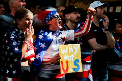 John Denver's "Country Roads" has become the unofficial anthem of the US team as it chases World Cup success on home soil - Heather Diehl (AFP)