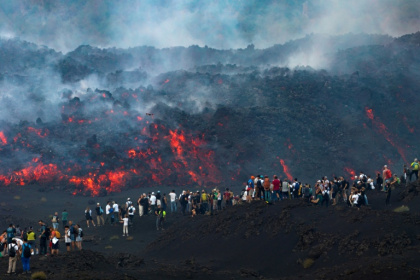 Local guides are worried about tourists wanting to see lava flowing down Mount Etna - Handout (AFP)