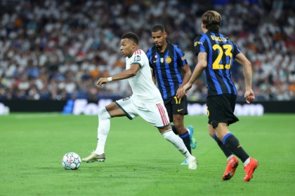 Kylian Mbappe in action for Real Madrid during the Spanish side's 2-1 win over Inter Milan in the Champions League on Tuesday - Thomas COEX (AFP)